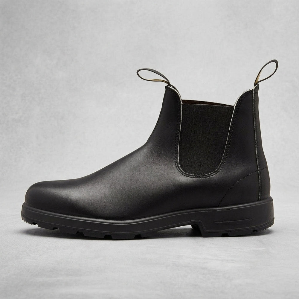 Chelsea Boots Femme en Cuir | Tige Montante et Semelle Épaisse in Noir#couleur_noir