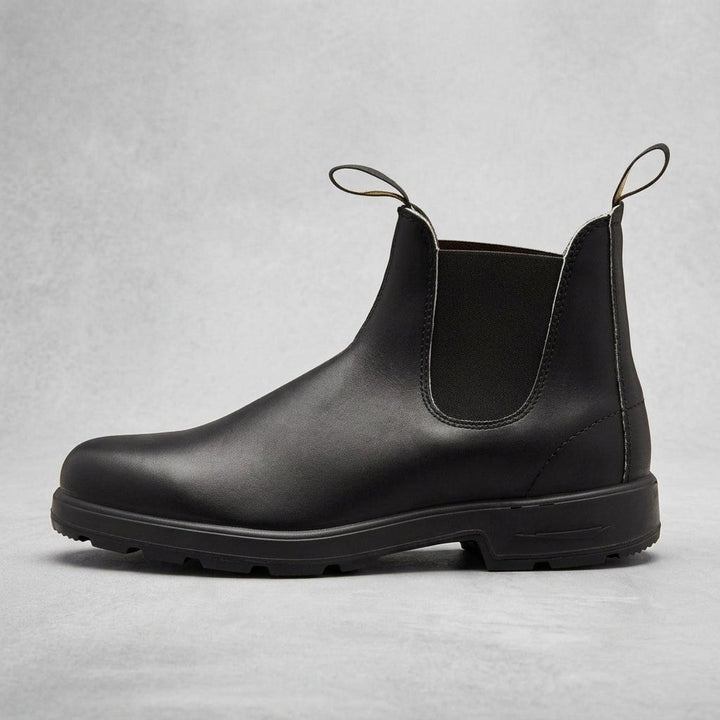 Chelsea Boots Femme en Cuir | Tige Montante et Semelle Épaisse in Noir#couleur_noir