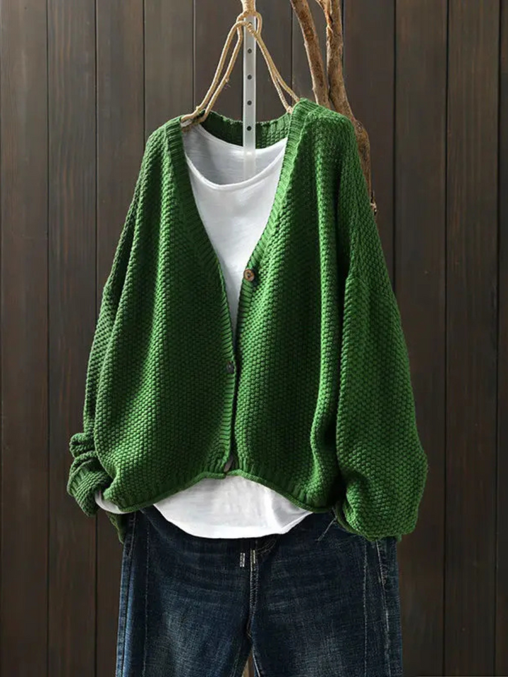 Gilet en Laine Femme | Maille Épaisse et Coupe Décontractée in Vert#couleur_vert