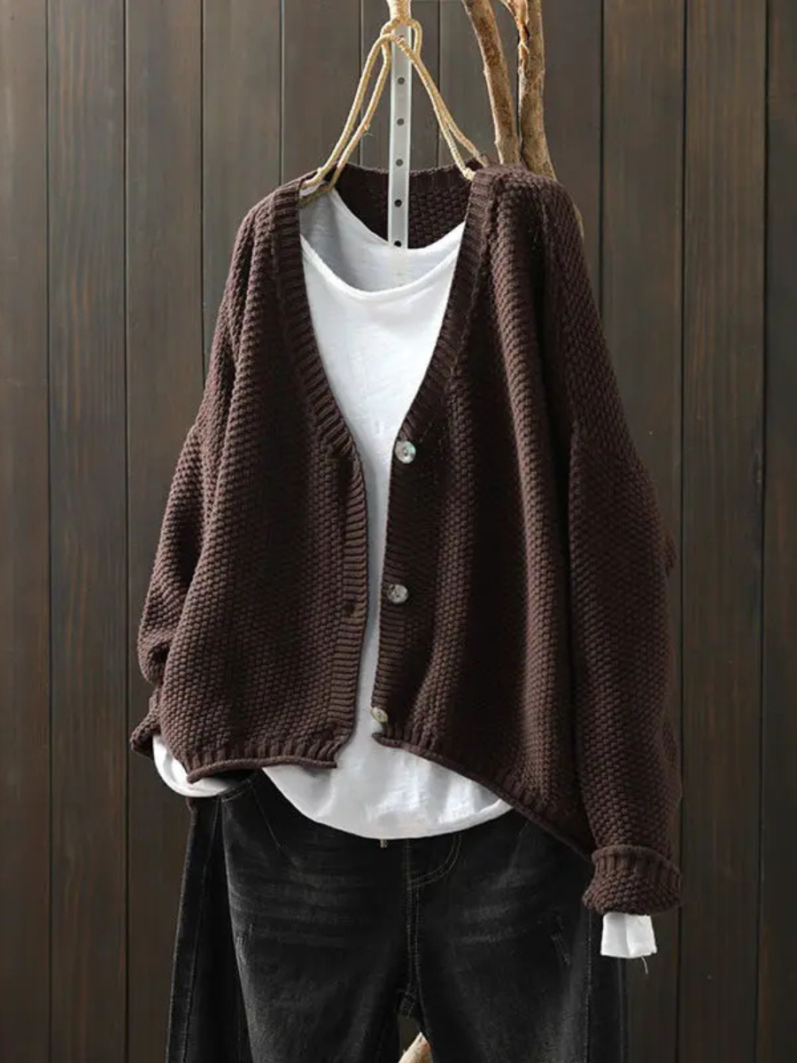 Gilet en Laine Femme | Maille Épaisse et Coupe Décontractée in Chocolat#couleur_chocolat