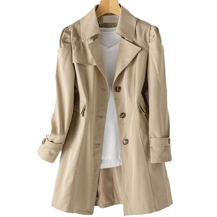 Veste de Pluie Femme Longue | Coupe Droite Coupe-Vent in Kaki#couleur_kaki