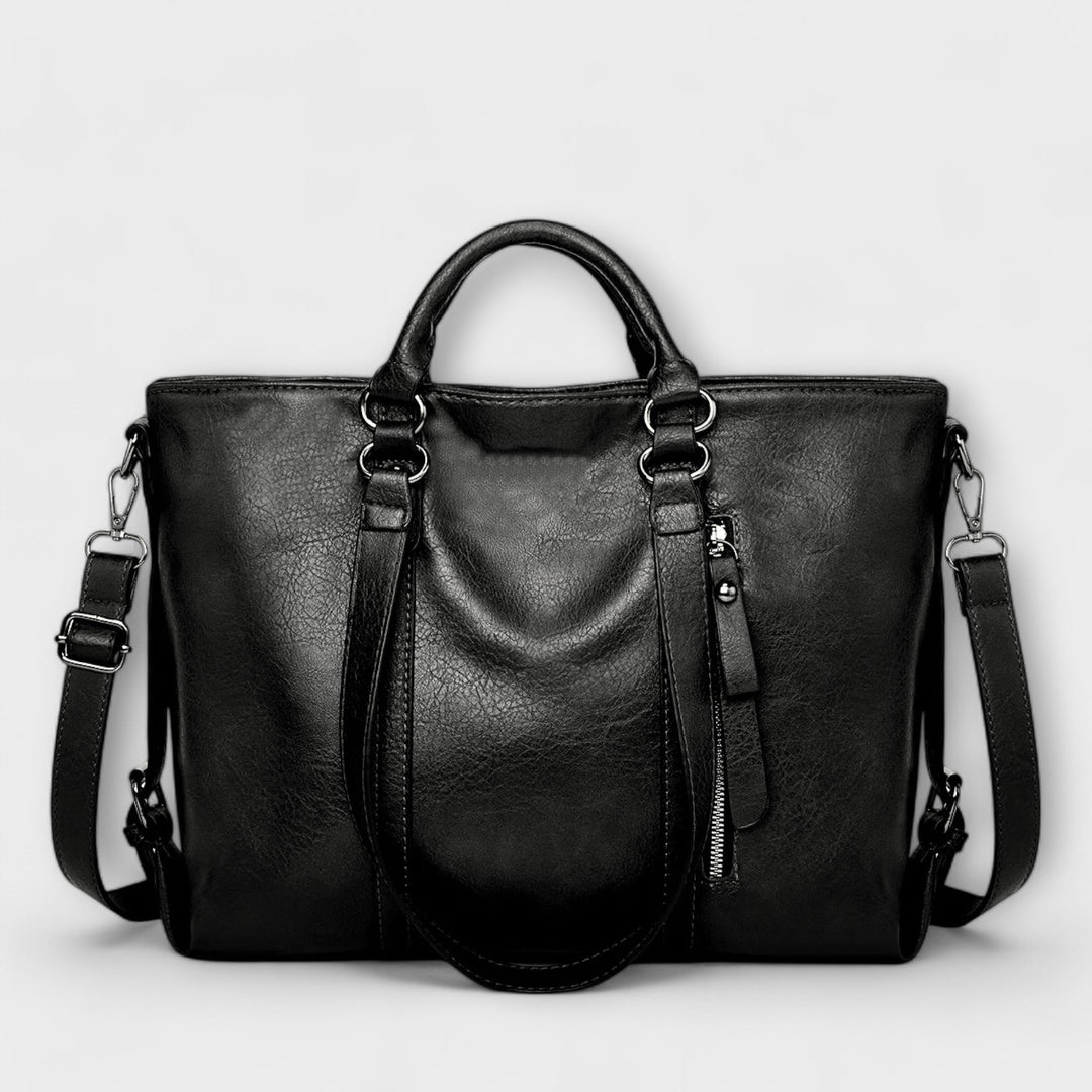 Sac Besace Femme Grand Format | Cuir et Bandoulière Réglable – Noir#couleur_noir