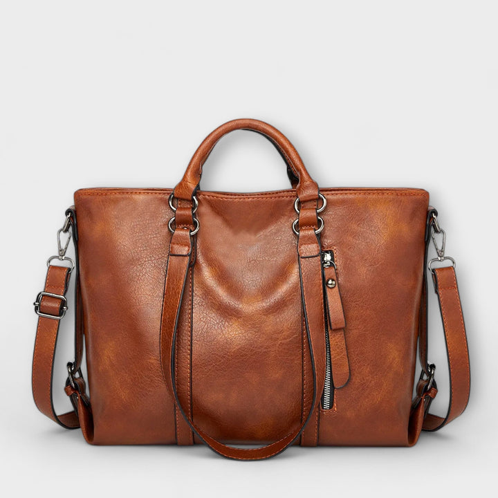 Sac Besace Femme Grand Format | Cuir et Bandoulière Réglable – Marron#couleur_marron