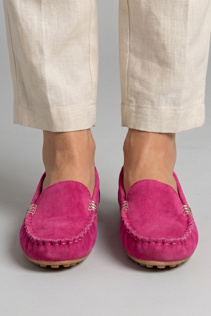 Mocassin Daim Femme | Semelle Souple et Coupe Classique in Fuchsia#couleur_fuchsia