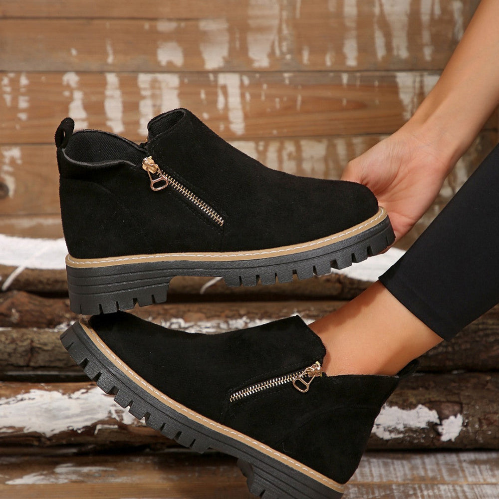 Bottines Chelsea Semelle Crantée | Zip Latéral Pratique – Noir #couleur_noir