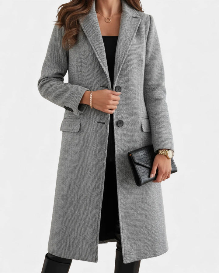 Manteau Long Ouvert en Cachemire | Coupe Fluide Épurée – Gris #couleur_gris