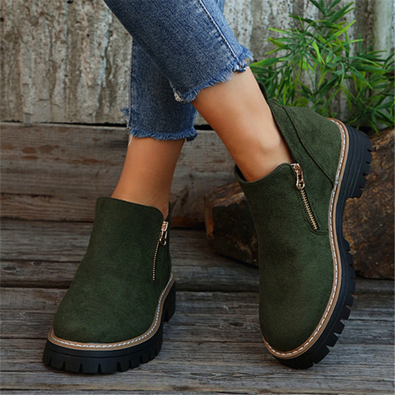 Bottines Chelsea Semelle Crantée | Zip Latéral Pratique – Vert #couleur_vert