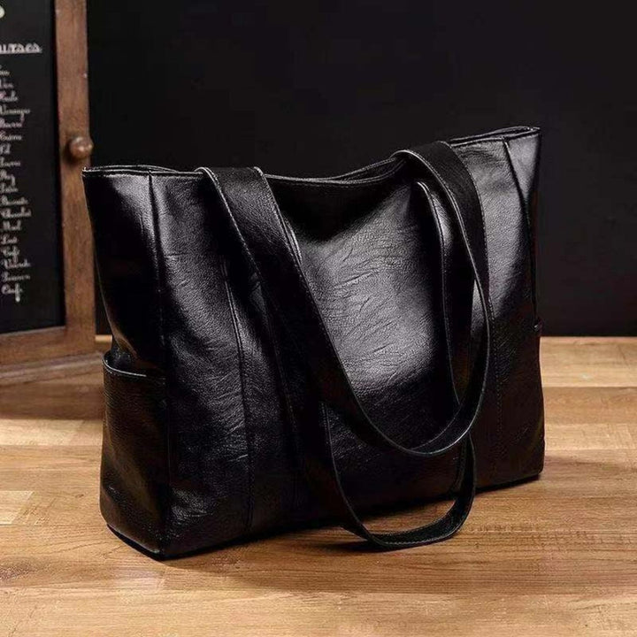 Sacs Cabas Femme à Poches Latérales | Format Ordinateur in Noir#couleur_noir