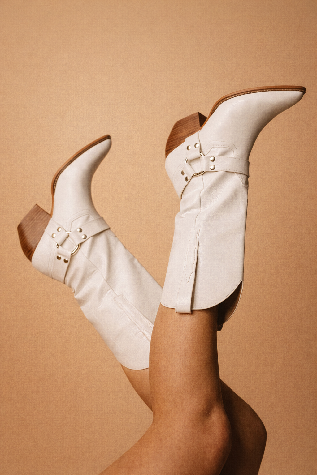 Bottes Western Femme Imprimé Vache | Cuir et Bout Pointu in Blanc#couleur_blanc