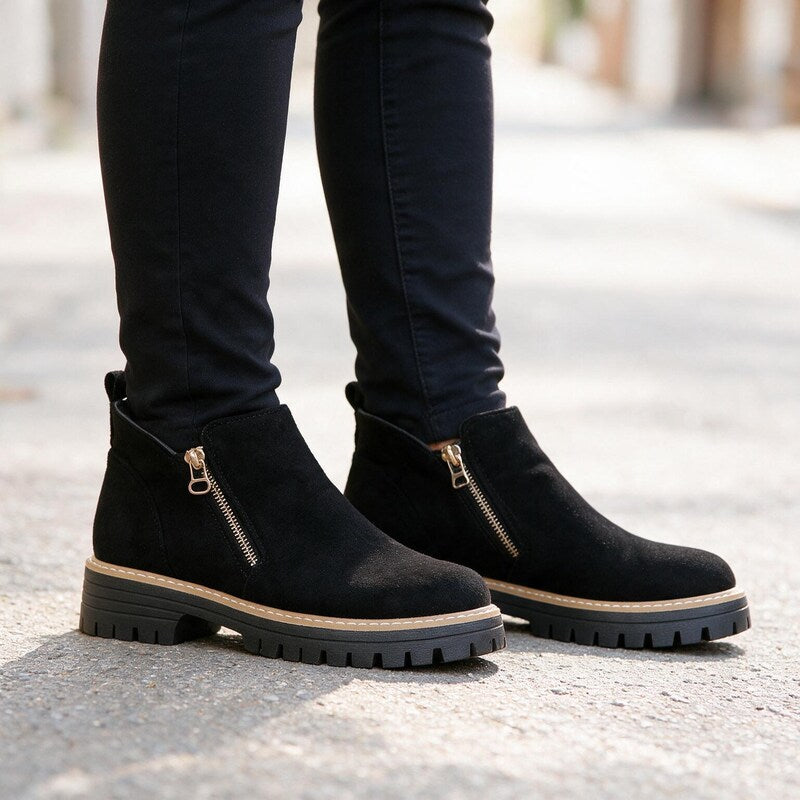 Bottines Chelsea Semelle Crantée | Zip Latéral Pratique #couleur_noir