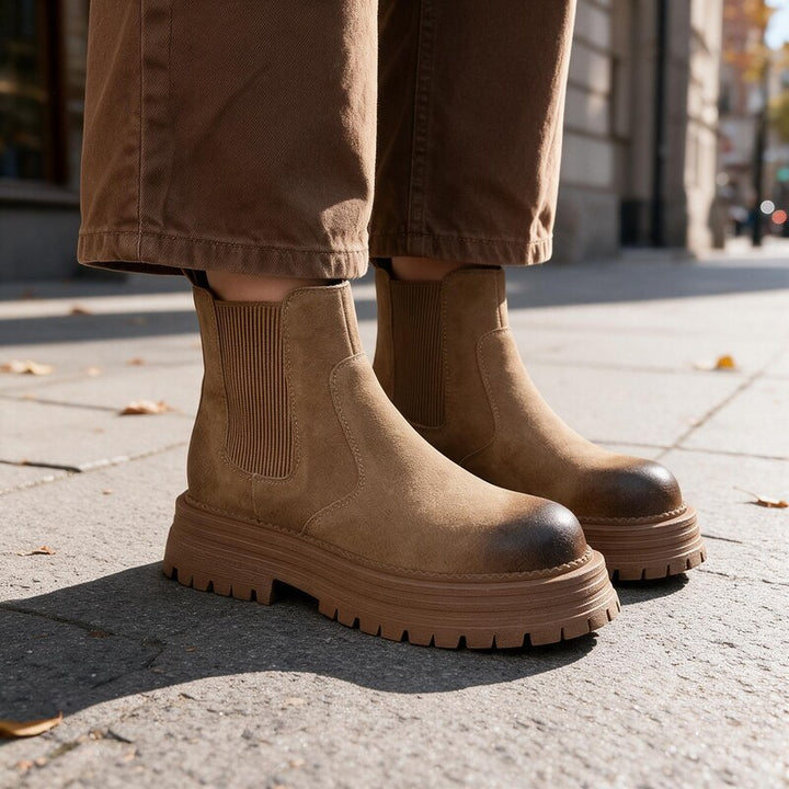 Bottines Chelsea Femme Marron | Tirant Arrière et Gousset in Marron#couleur_marron