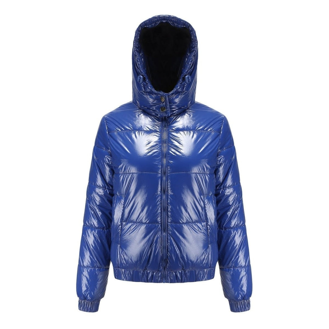 Doudoune Courte Zippée | Finition Brillante Raffinée – Bleu #couleur_bleu