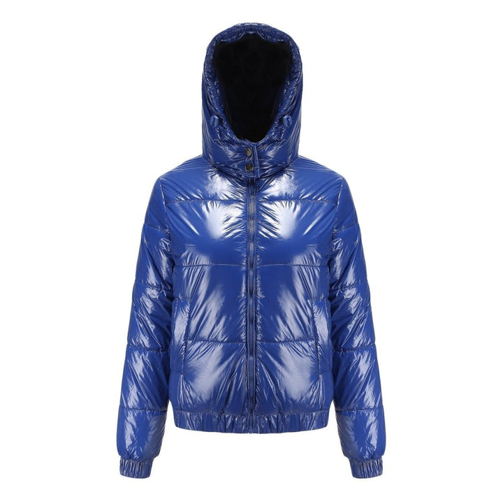 Doudoune Courte Zippée | Finition Brillante Raffinée – Bleu #couleur_bleu