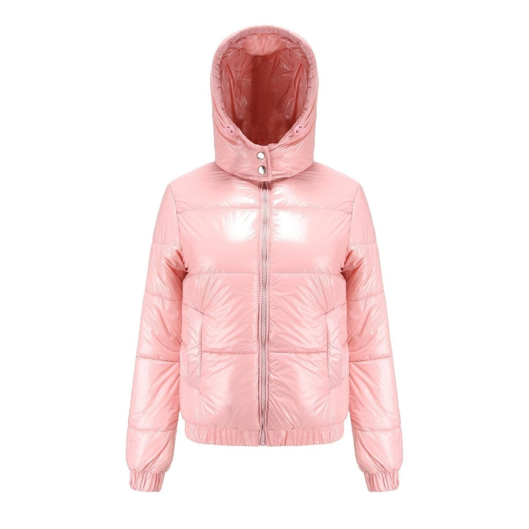 Doudoune Courte Zippée | Finition Brillante Raffinée – Rose #couleur_rose