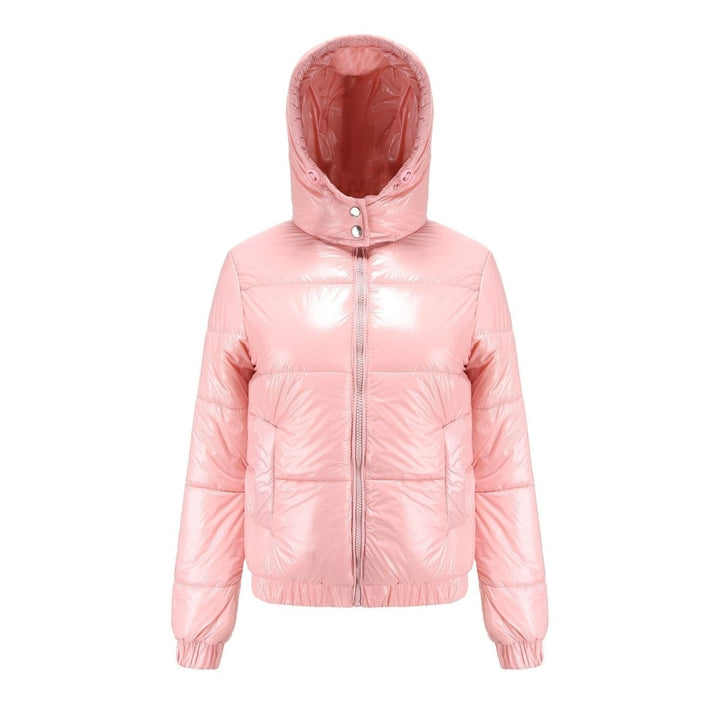 Doudoune Courte Zippée | Finition Brillante Raffinée – Rose #couleur_rose