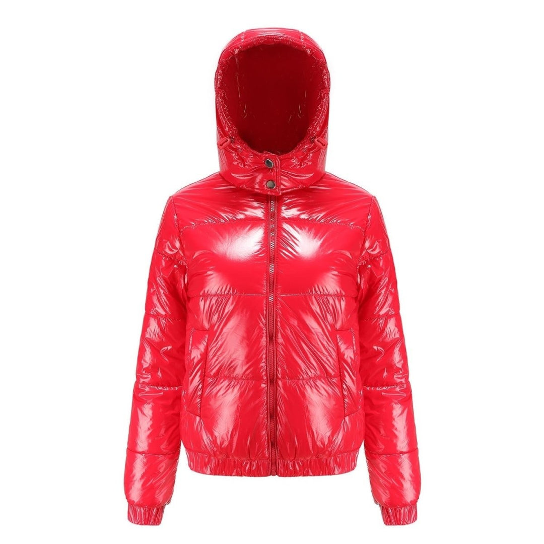 Doudoune Courte Zippée | Finition Brillante Raffinée – Rouge #couleur_rouge