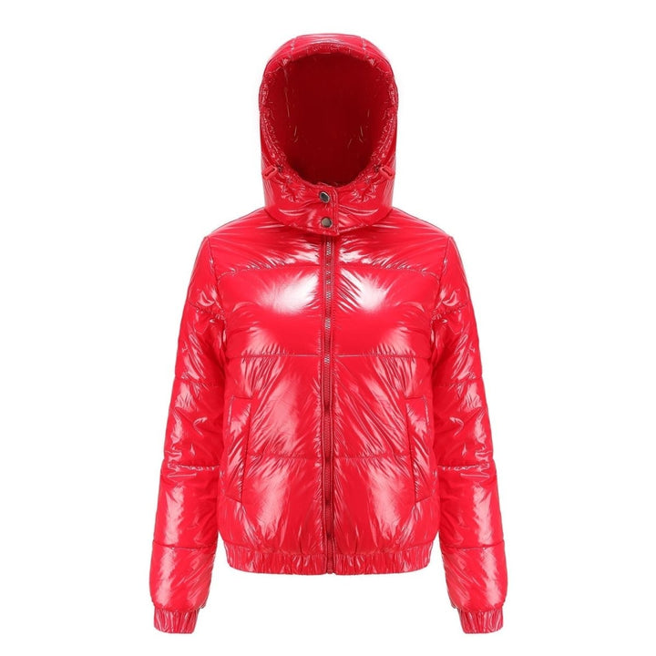 Doudoune Courte Zippée | Finition Brillante Raffinée – Rouge #couleur_rouge