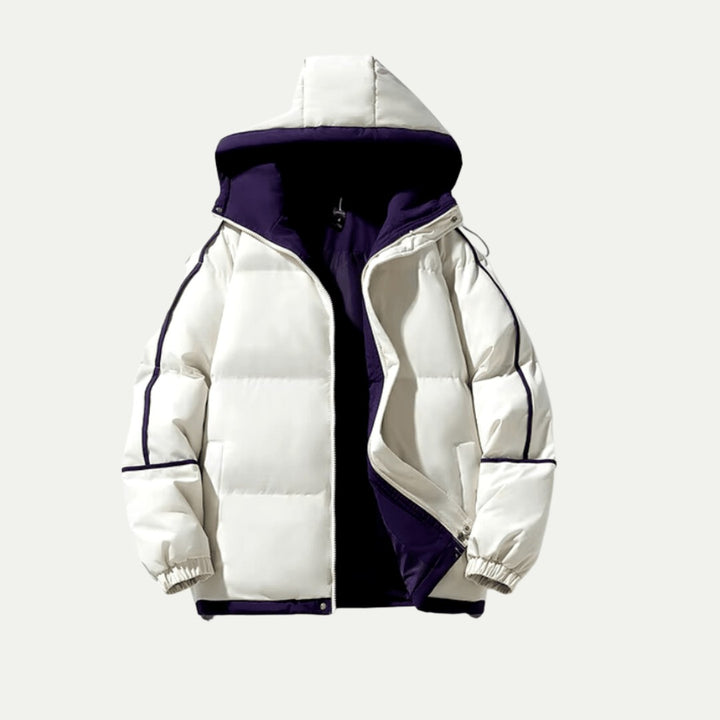 Doudoune Oversize à Capuche | Doublure Contrastée Moderne – Écru #couleur_cru