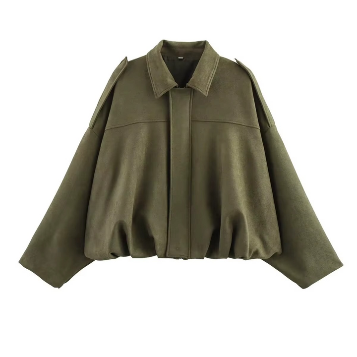 Bomber Femme Vintage Oversize | Coupe Ample et Cinq Coloris in Vert olive#couleur_vert-olive