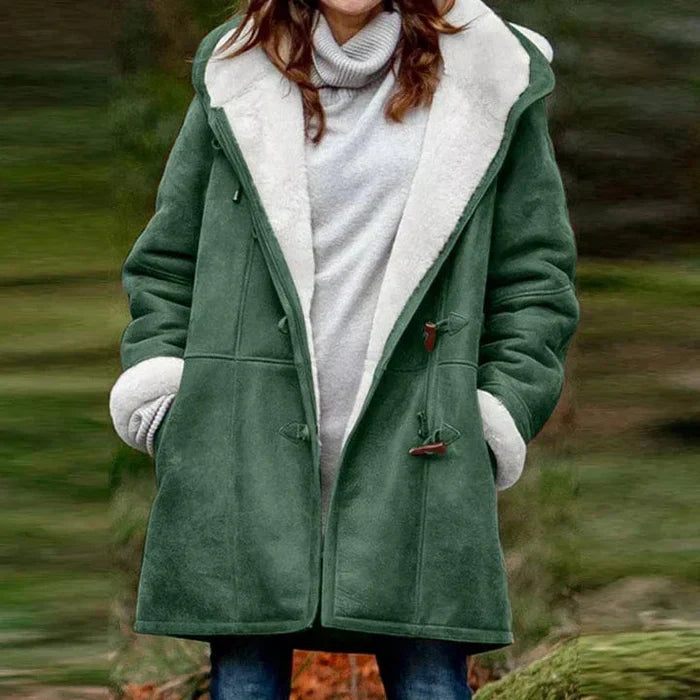 Manteau Court Doublé Sherpa | Fermeture à Bûchettes Douillet – Vert #couleur_vert