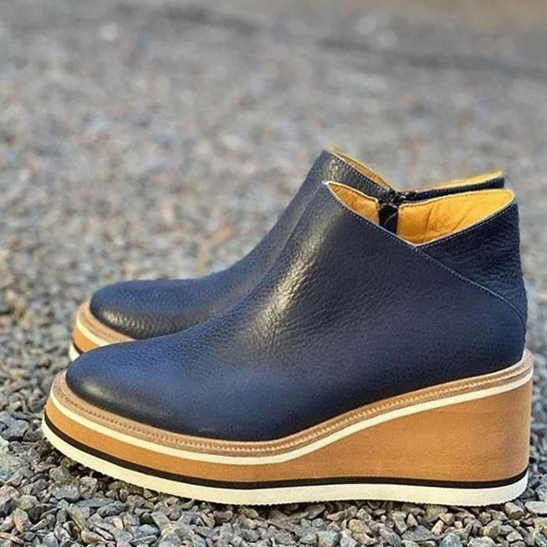 Chelsea Boots Femme Compensées | Plateforme à Enfiler in Bleu#couleur_bleu